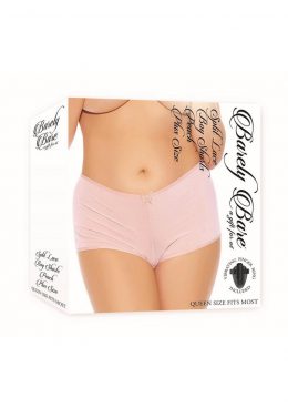Barely Bare Split Lace Boy Shorts - Plus Size - Peach