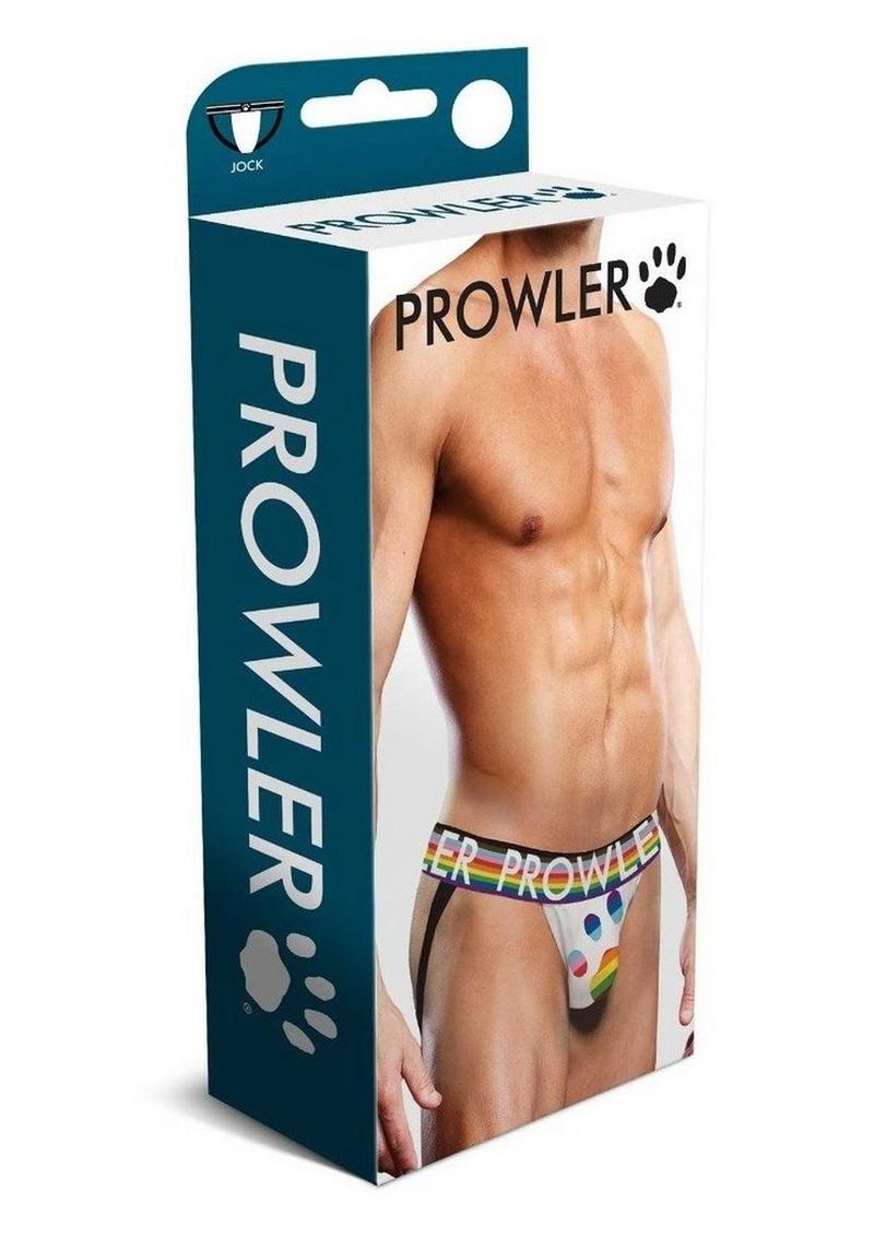 Prowler White Oversized Paw Jock - Large - White/Rainbow