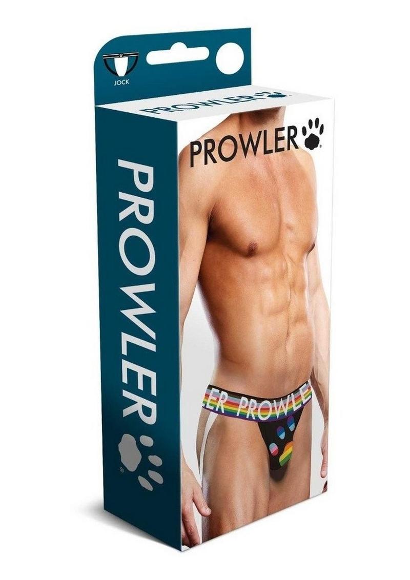 Prowler Black Oversized Paw Jock - Medium - Black/Rainbow