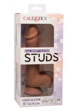 Silicone Studs Dual Density with Suction Cup Base 5in - Chocolate