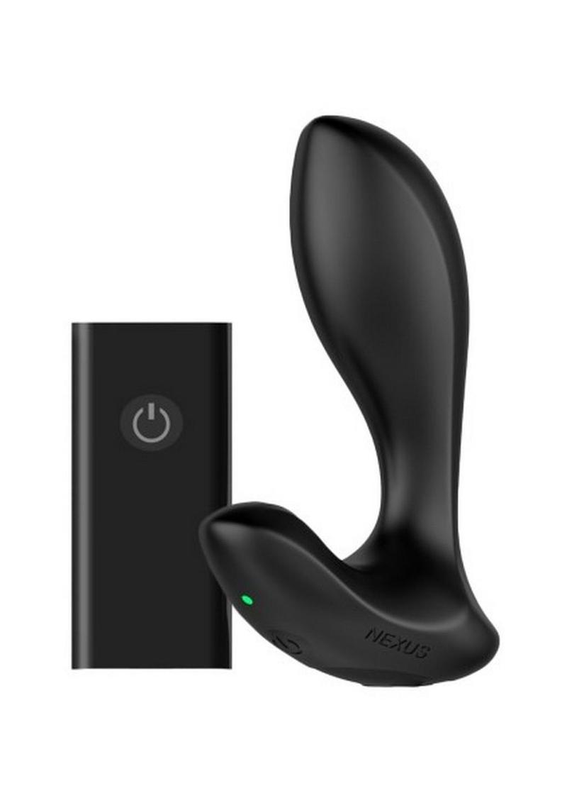 Nexus Duo Rechargeable Silicone Remote Control Beginner Butt Plug - Small - Black