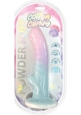 Cotton Candy Powder Puff Mini Silicone Dildo - Multi-Color
