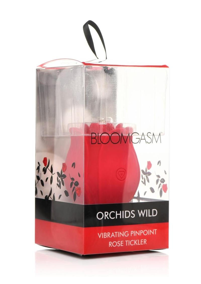Bloomgasm Orchids Wild Rechargeable Silicone Vibrating Pinpoint Rose Tickler - Red