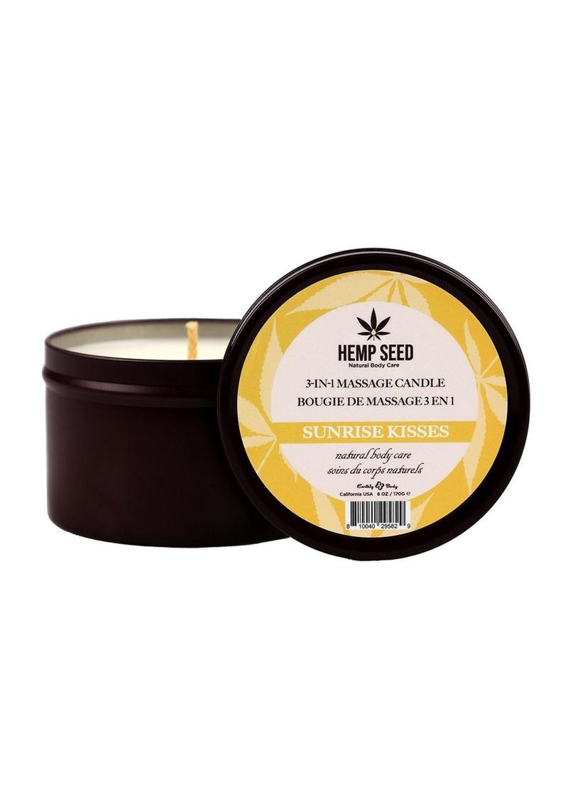 Earthly Body Hemp Seed 3 In 1 Massage Candle - Sunrise Kisses
