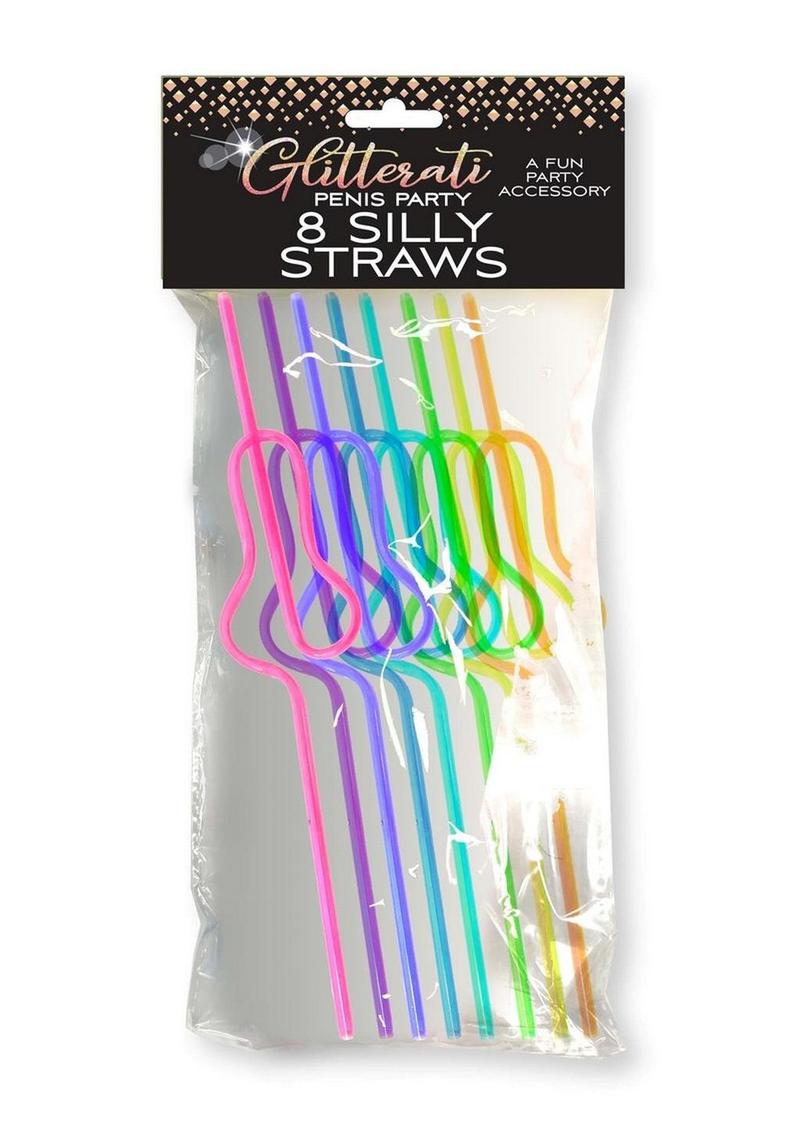 Glitterati Silly Penis Straws (8 Pack) - Rainbow