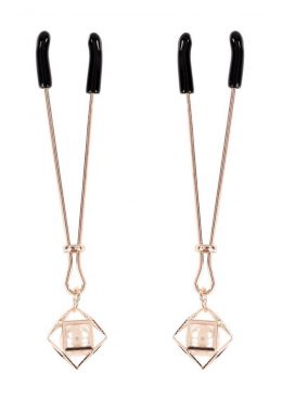 Sex and Mischief Brat Pearl Nipple Jewelry - Rose Gold/White