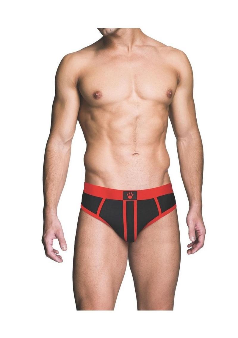 Prowler Red Ass-Less Brief - XXLarge - Black/Red