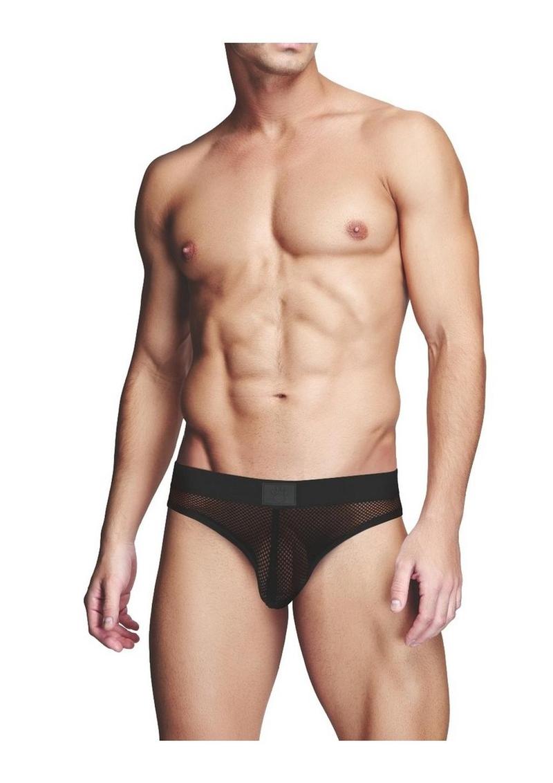 Prowler Red Fishnet Ass-Less Brief - Small - Black