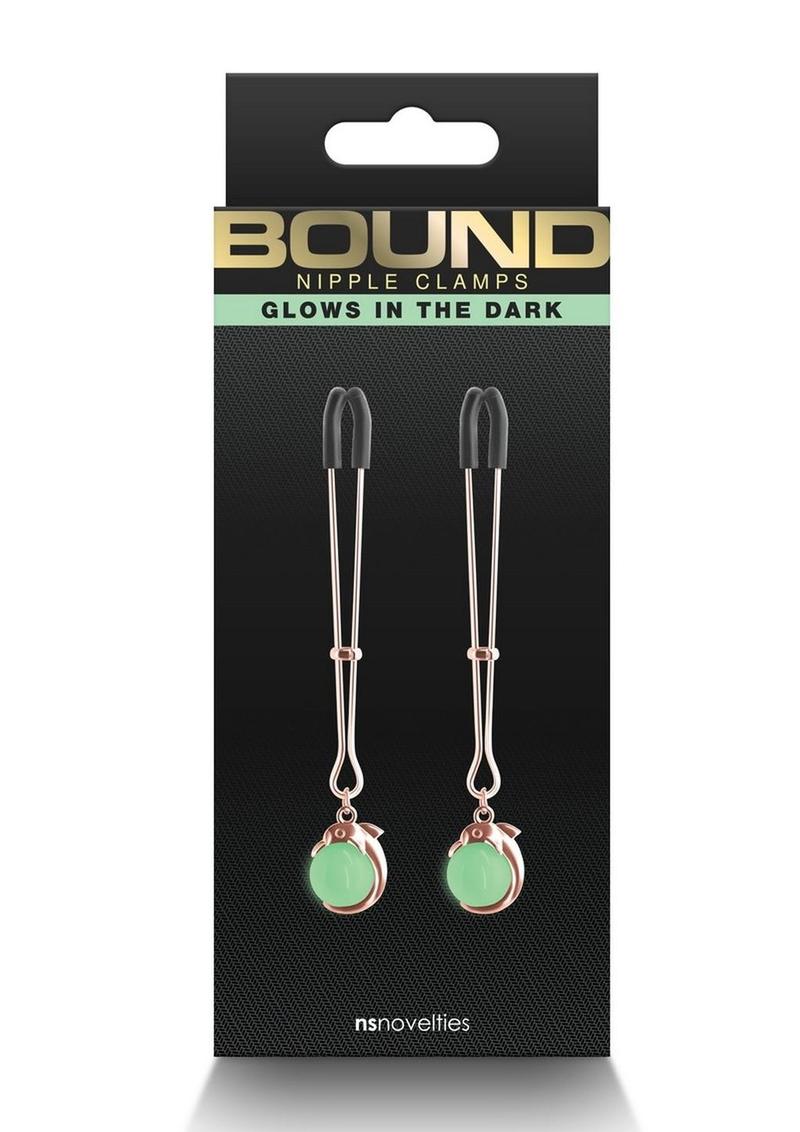 Bound Nipple Clamps G1 Iron Glow in the Dark - Rose Gold