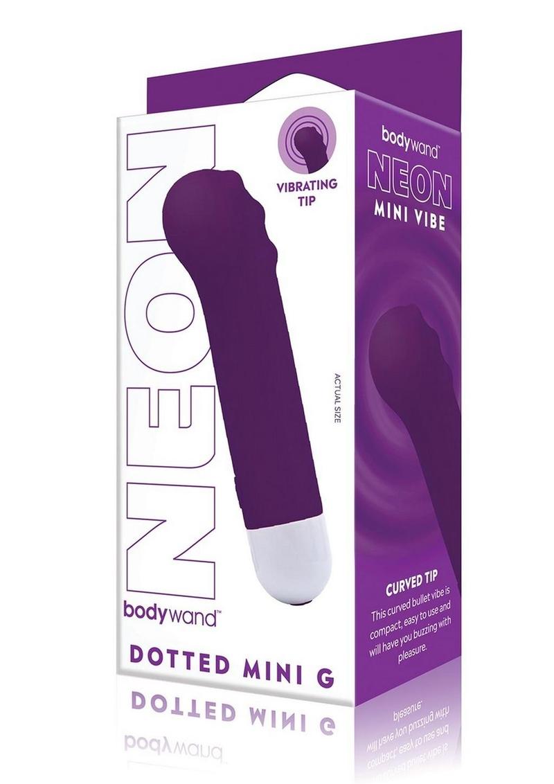 Bodywand Dotted Mini G Rechargeable Silicone Vibrator - Neon Purple