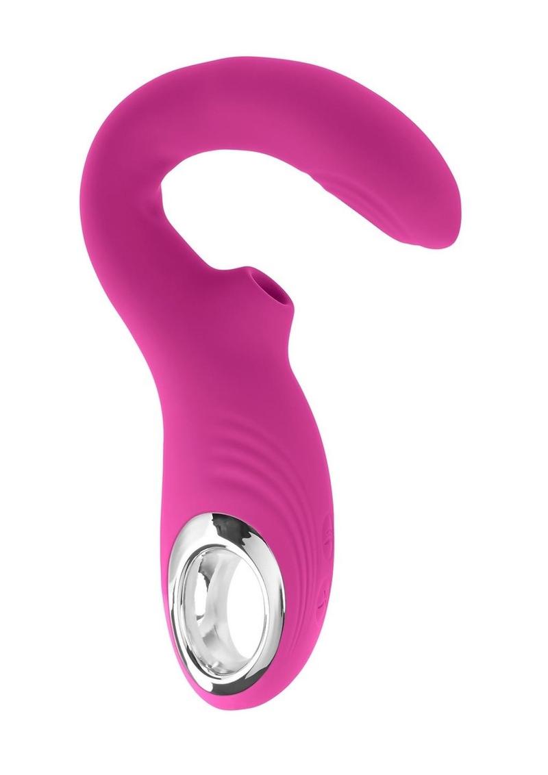 Strike a Pose Rechargeable Silicone Dual Vibrator - Red