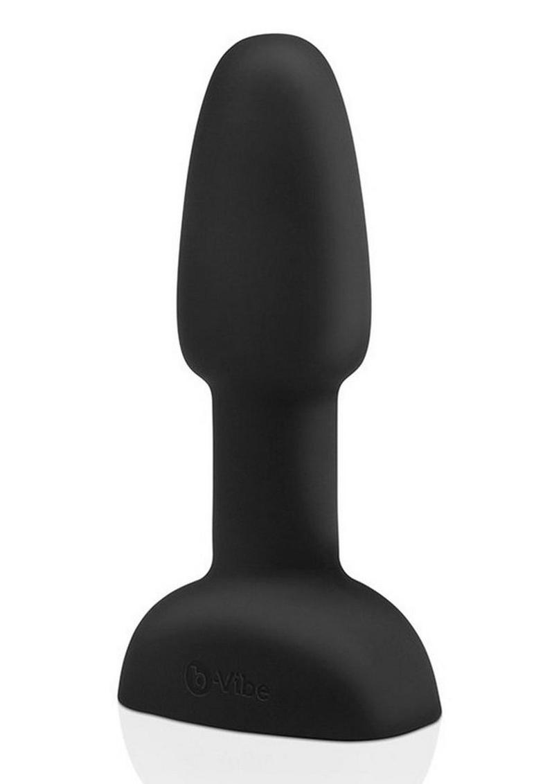 B-Vibe Rimming Petite Rechargeable Silicone Anal Plug with Remote Control - Black