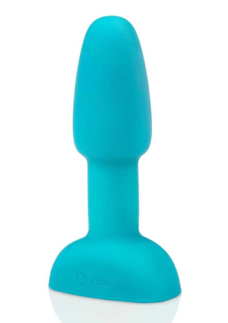 B-Vibe Rimming Petite Rechargeable Silicone Anal Plug with Remote Control - Teal