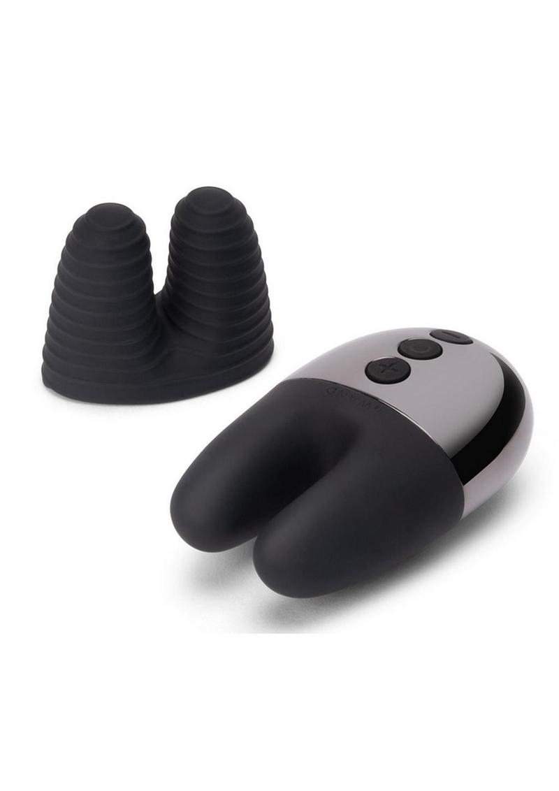 Le Wand Double Vibe Rechargeable Silicone Rabbit Vibrator - Black