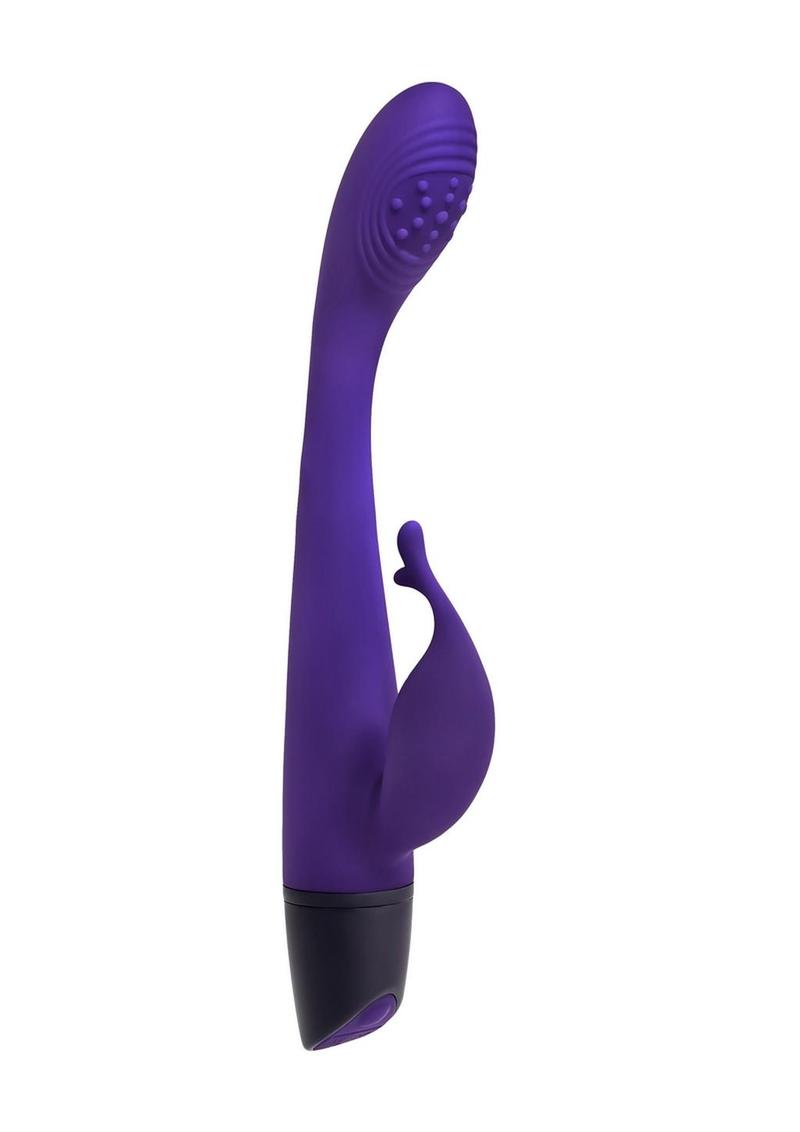 Selopa Plum Passion Rechargeable Silicone Vibrator with Clitoral Stimulator - Purple