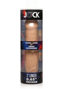 JOCK Extra Long Penis Extension Sleeve 3in - Vanilla