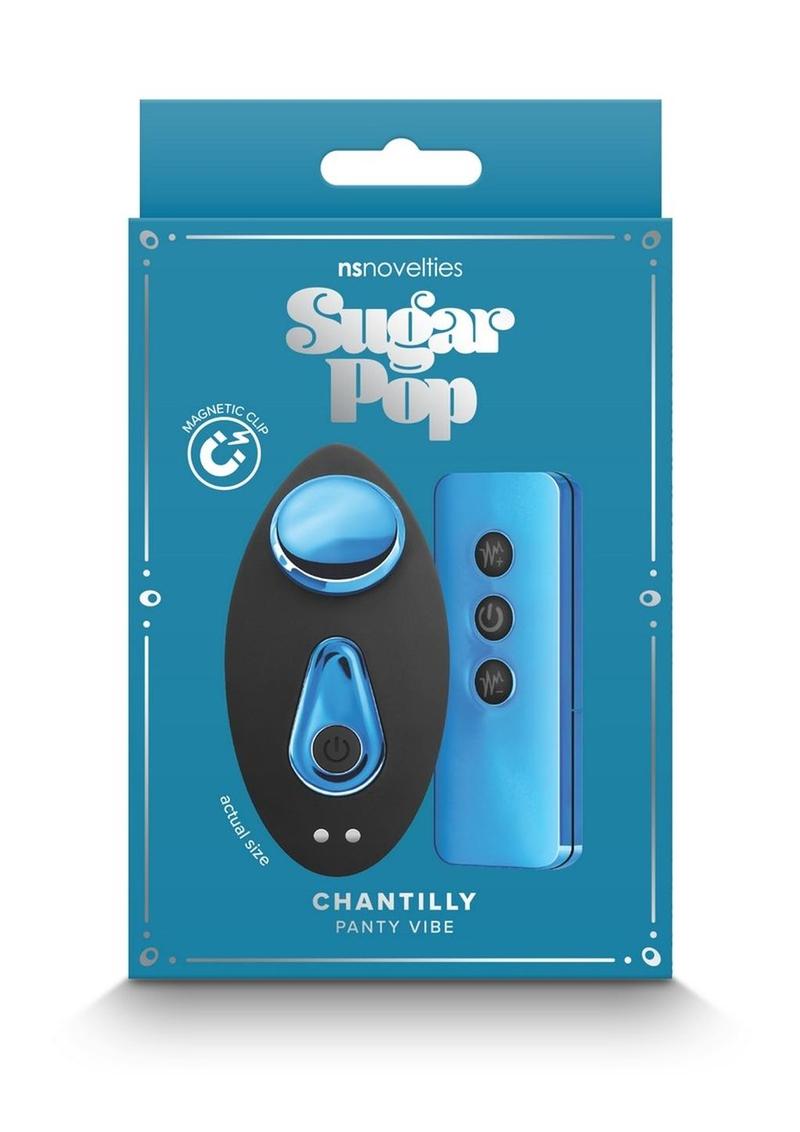 Sugar Pop Chantilly Rechargeable Silicone Remote Controlled Panty Vibe - Black