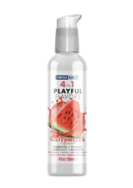 Swiss Navy 4 In 1 Flavored Lubricant 4oz - Watermelon
