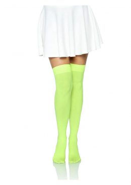 Leg Avenue Nylon Over The Knee - O/S - Neon Green