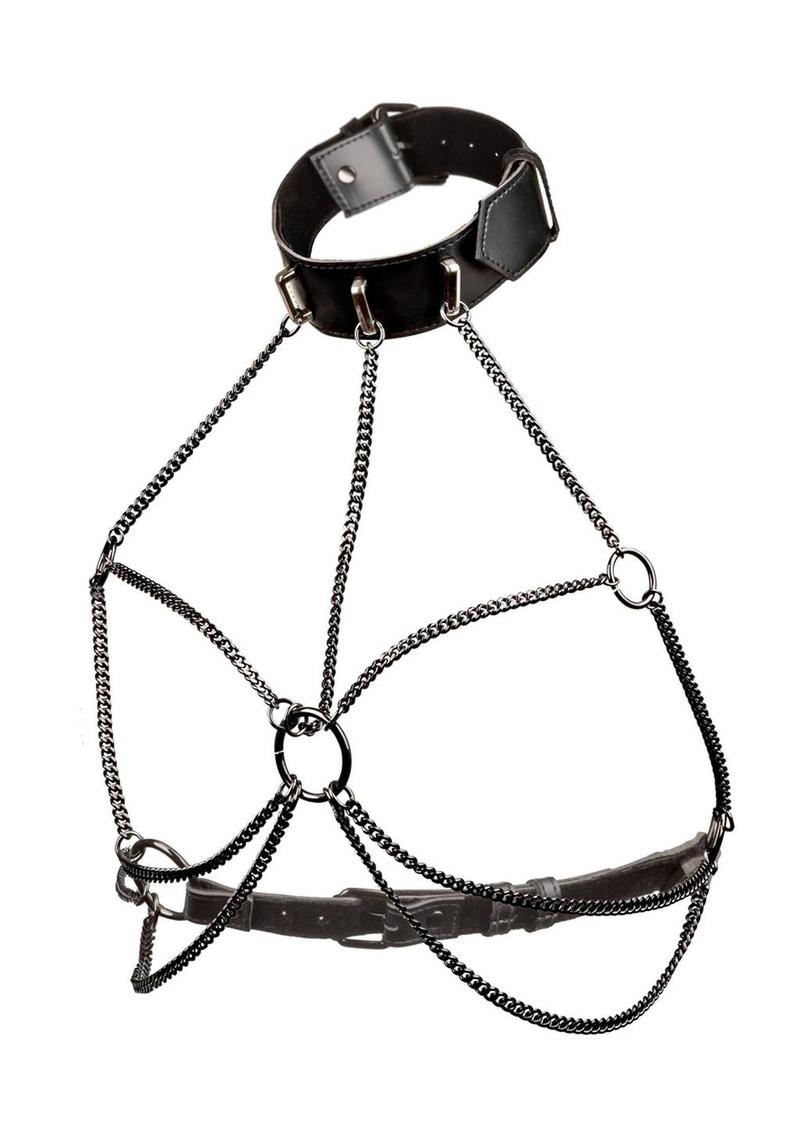 Euphoria Collection Multi Chain Collar Harness - Plus Size - Black