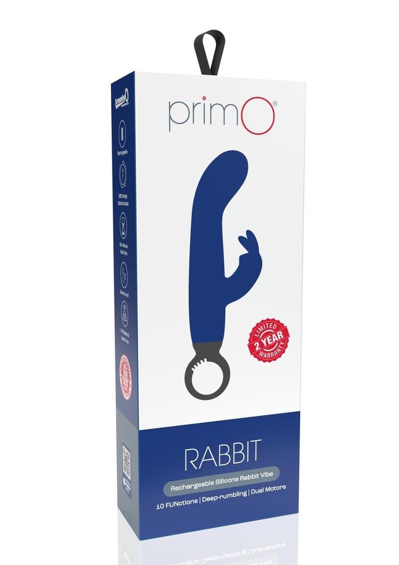 PrimO Rabbit Rechargeable Silicone Vibrator - Navy