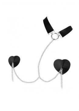 NIPPLICIOUS Dominatirix Pasties with Collar - Black