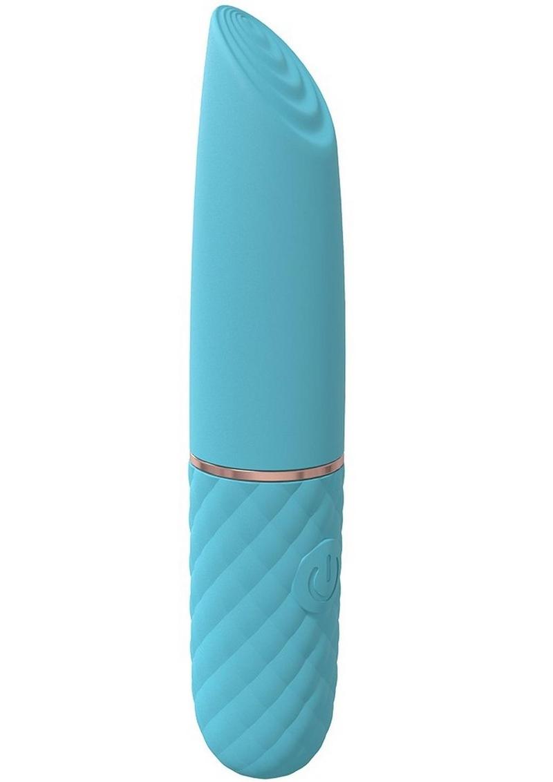 LoveLine Beso Silicone Rechargeable 10 Speed Mini Lipstick Vibrator - Blue