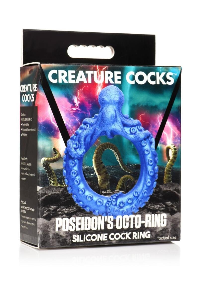 Creature Cocks Poseidon`s Octo-Ring Silicone Cock Ring - Blue