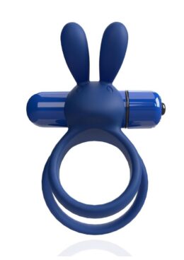 4B Ohare XL Rechargeable Silicone Rabbit Vibrating Cock Ring - Blueberry