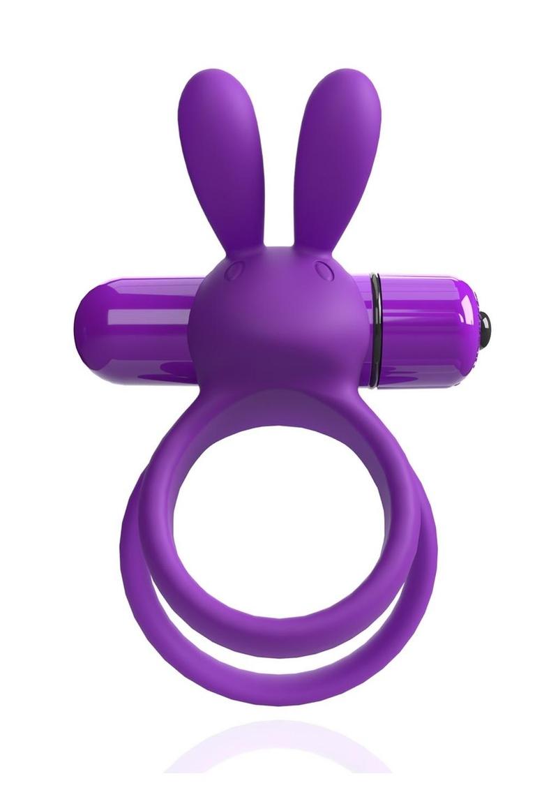 4B Ohare XL Rechargeable Silicone Rabbit Vibrating Cock Ring - Grape
