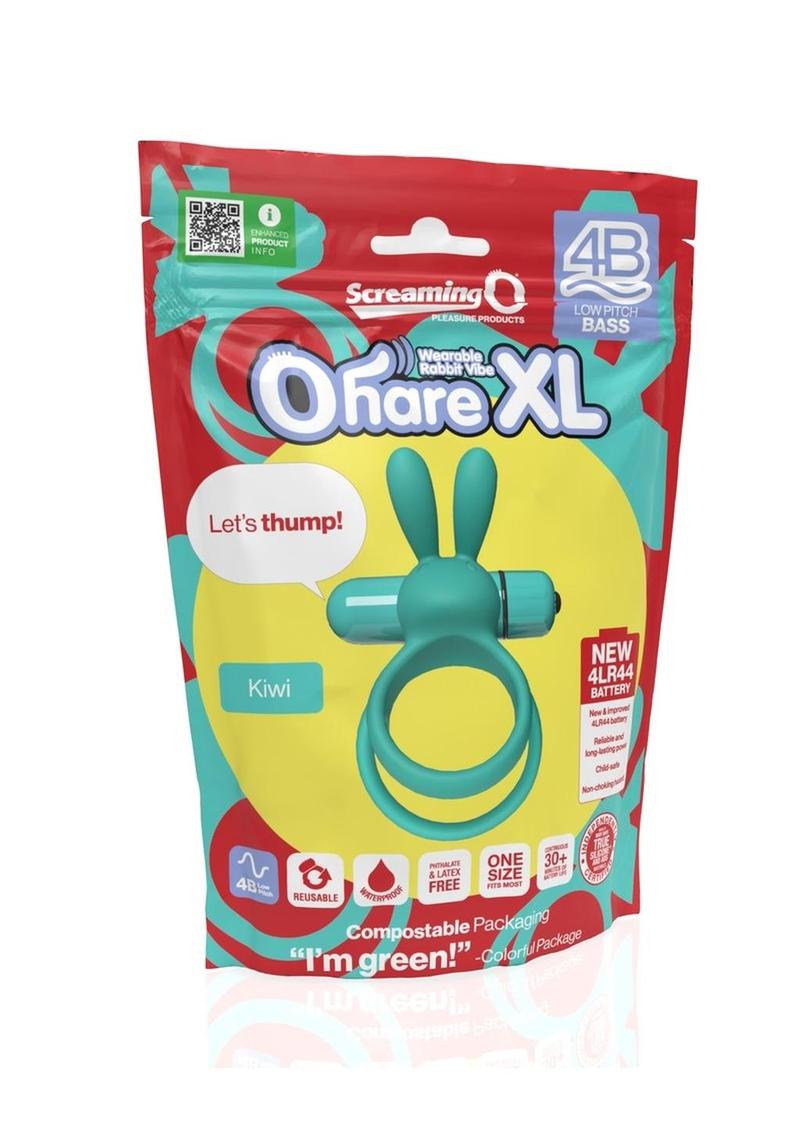 4B Ohare XL Rechargeable Silicone Rabbit Vibrating Cock Ring - Kiwi