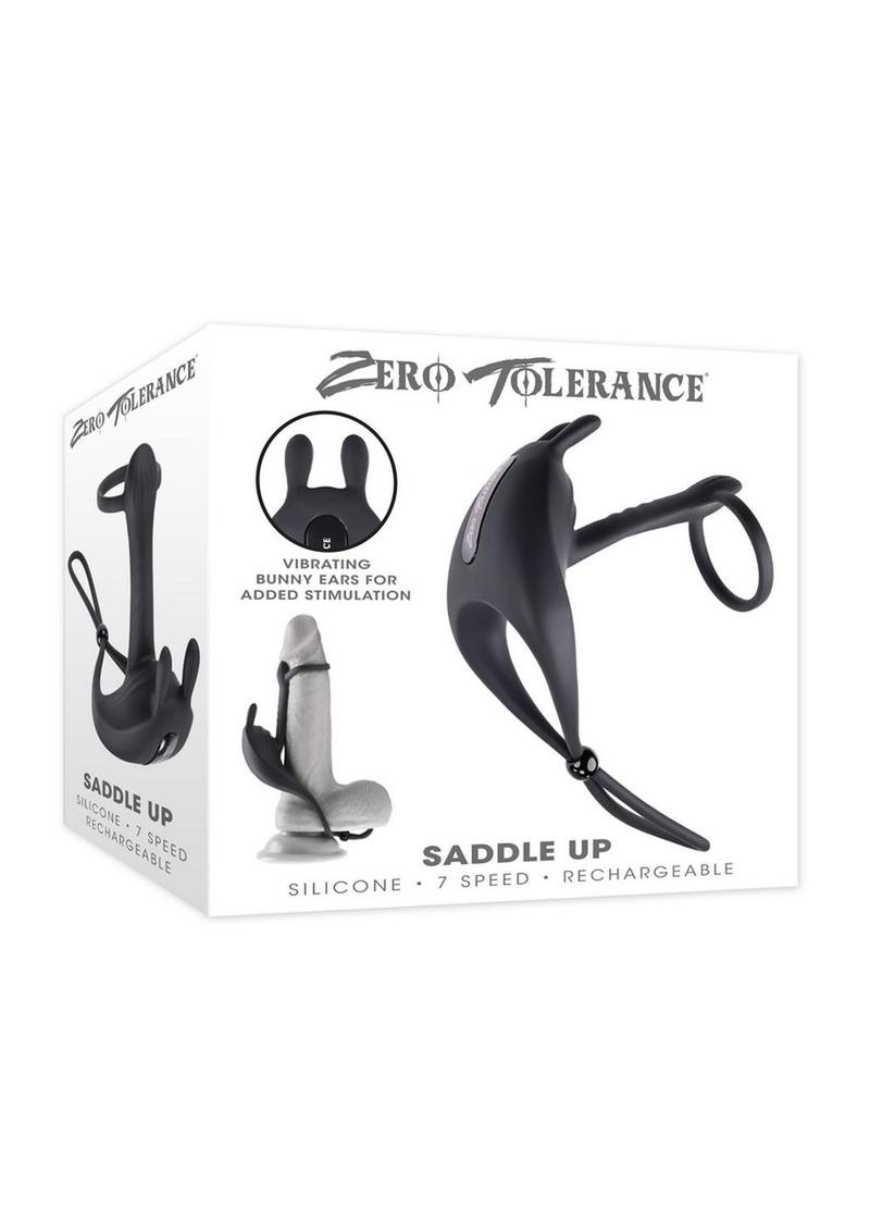 Zero Tolerance Saddle Up Rechargeable Silicone Cock Ring - Black