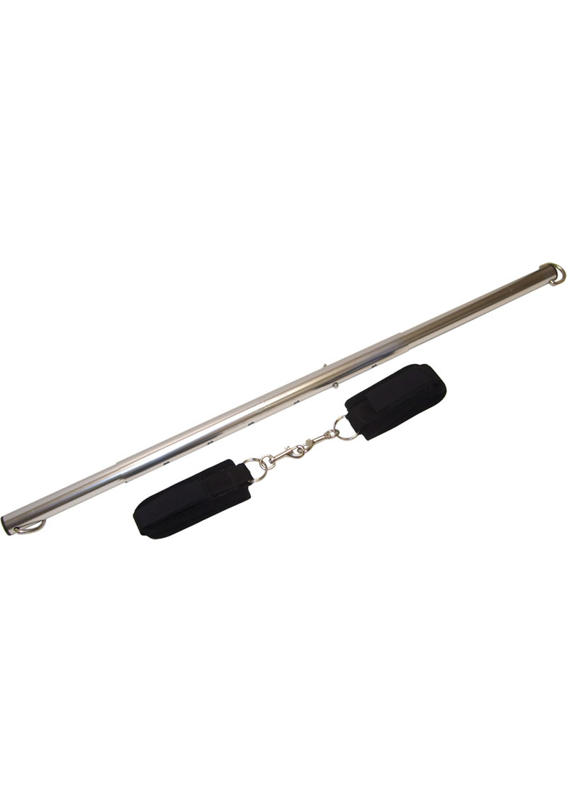 Sportsheets Expandable Spreader Bar and Cuffs Set - Silver/Black