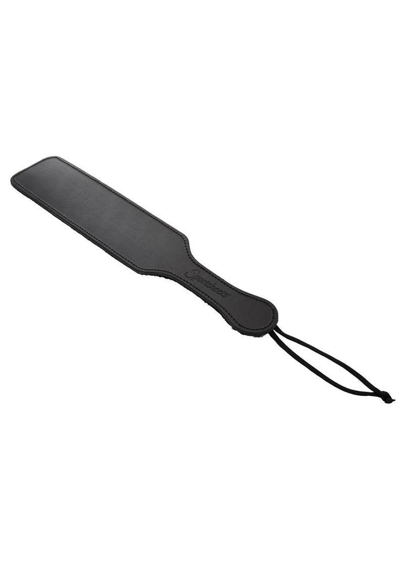 Sportsheets Leather Paddle with Fur - Black