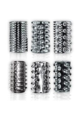 The 9`s - Crystalline Cock Sleeves (6 per pack) - Clear
