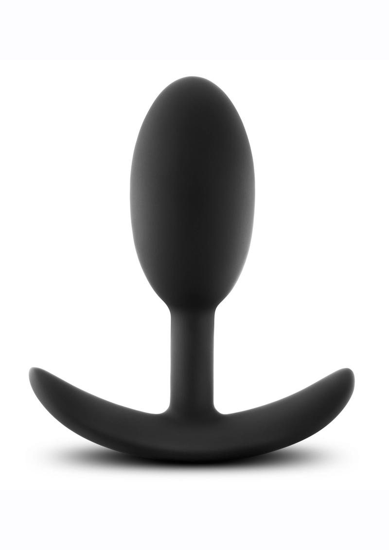 Anal Adventures Platinum Silicone Vibra Slim Butt Plug - Medium - Black