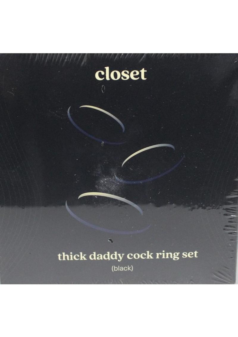 Closet Thick Daddy Cock Ring Set - Black