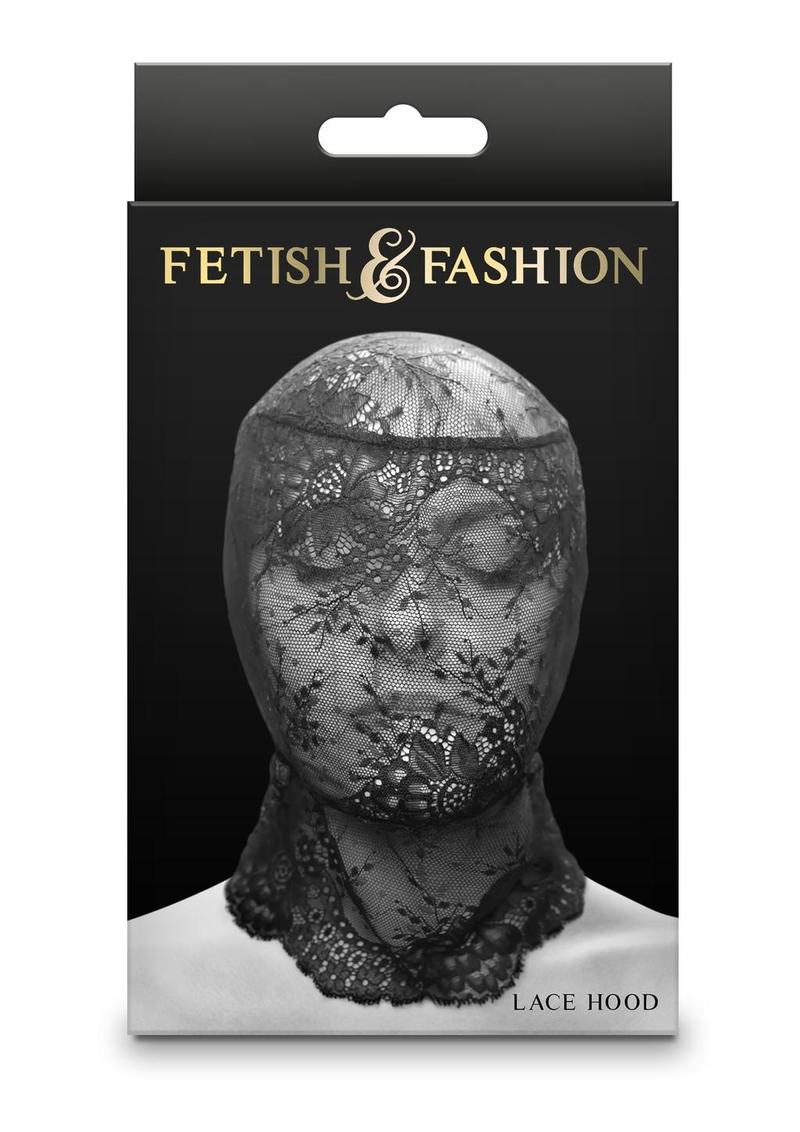 Fetish and Fashion Lace Hood - Black