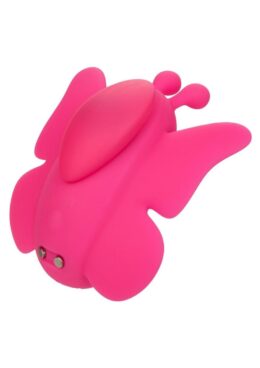 Neon Vibes The Fluffer Vibe Rechargeable Silicone Butterfly Panty Vibe - Pink