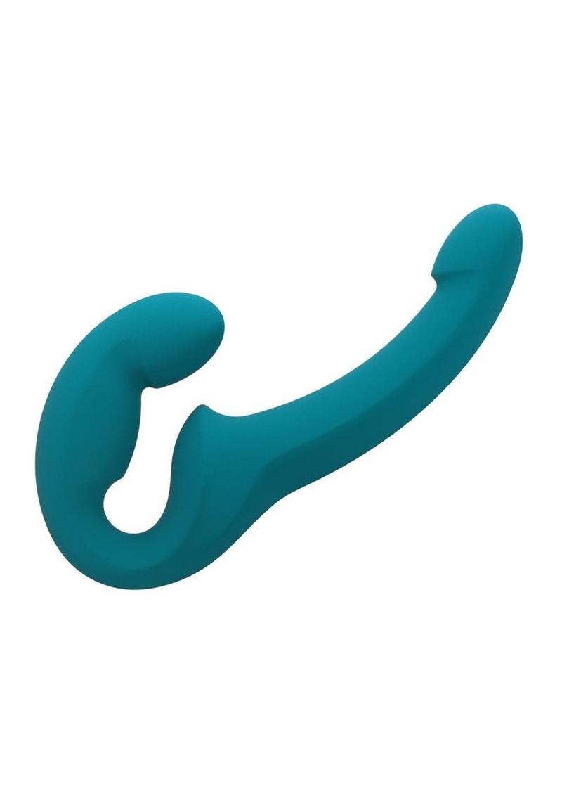 Share Lite Posable Double Dildo Silicone Strapless Strap-On - Deep Sea Blue