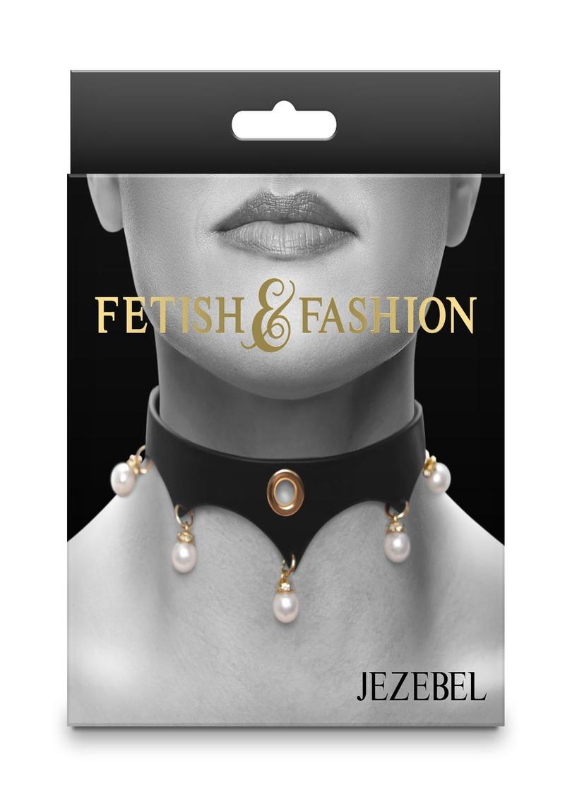 Fetish and Fashion Jezebel Collar - Black/Gold