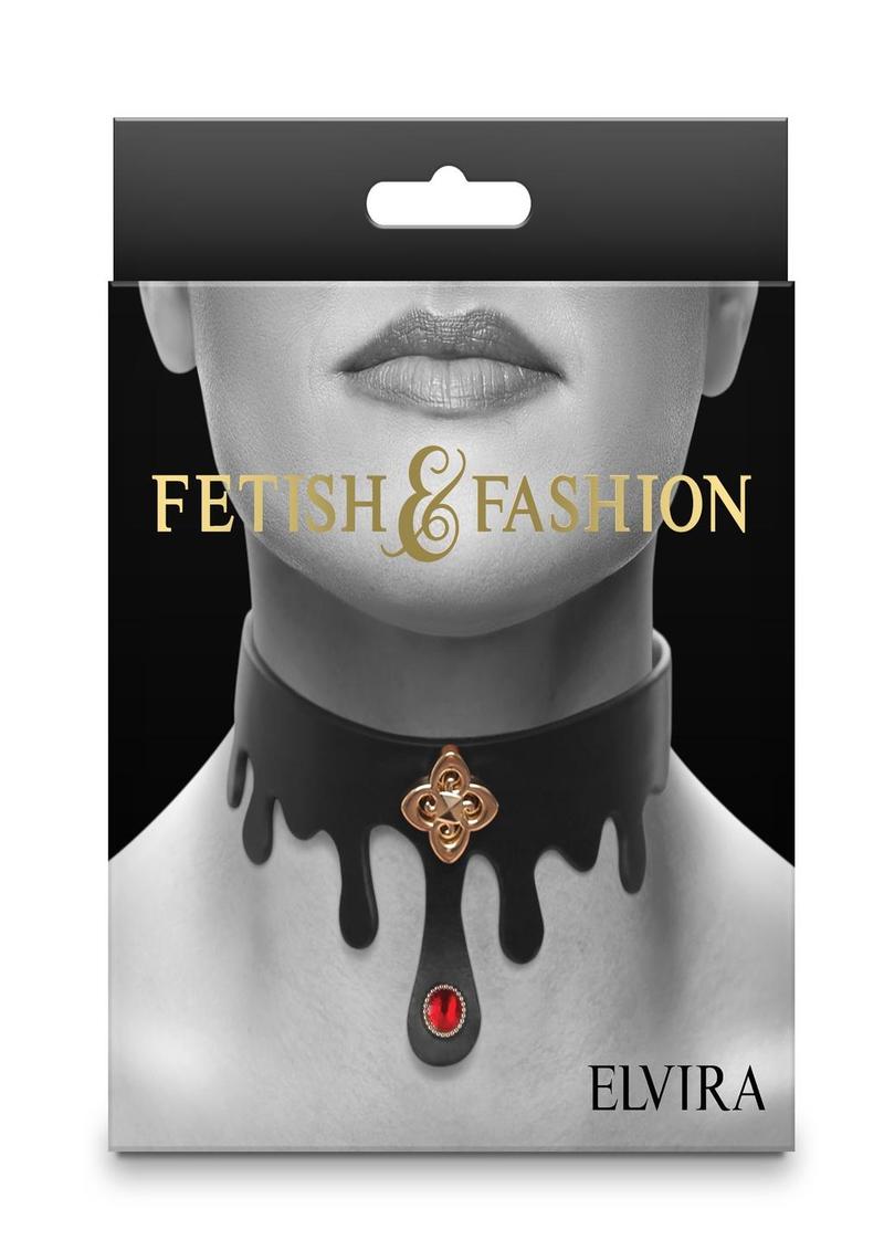 Fetish and Fashion Elvira Collar - Black/Gold