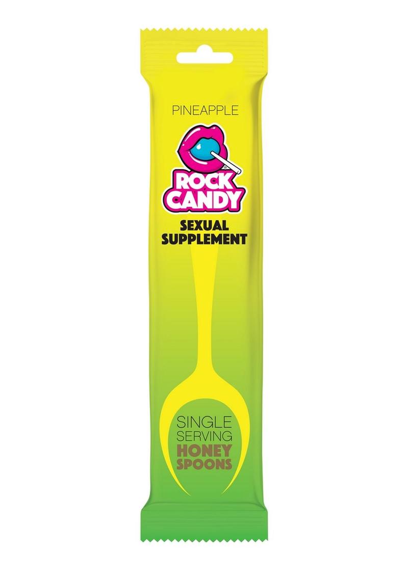 Rock Candy Honey Spoons Unisex Sexual Supplement Pineapple (24 Packs per Display)