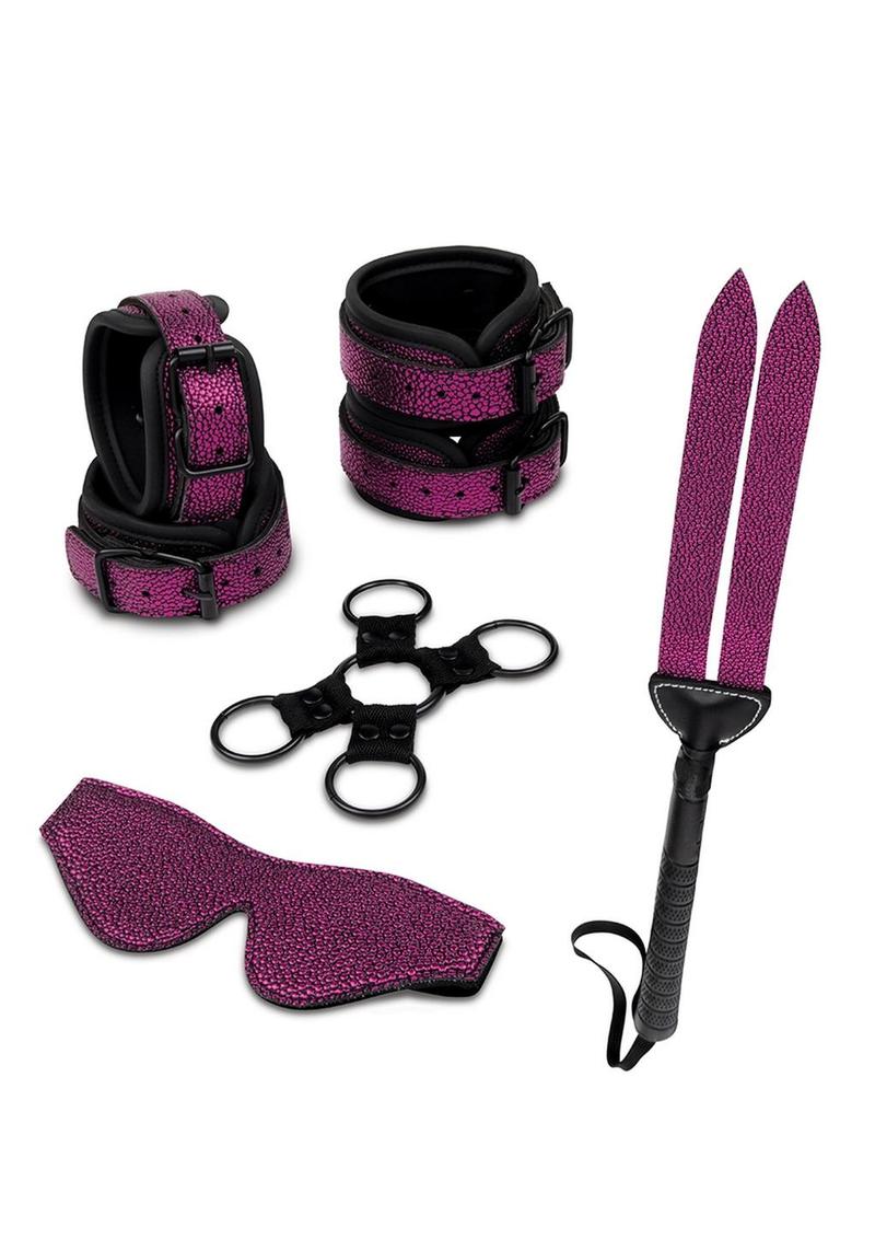WhipSmart Dragon`s Lair Dragonskin Bondage Set (7 Piece) - Black/Purple