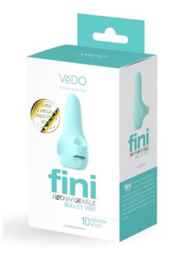 VeDo Fini Rechargeable Silicone Bullet Vibrator - Turquoise