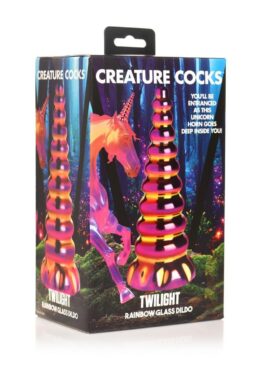 Creature Cocks Twilight Rainbow Glass Dildo - Multicolor