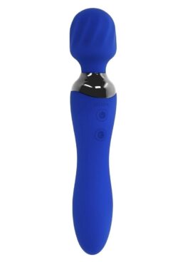 Selopa Blue Belle Silicone Rechargeable Dual End Vibrating Wand - Blue