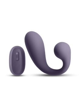 Secrets Maple Rechargeable Silicone G-Spot Warming Vibrator with Clitoral Stimulation - Purple