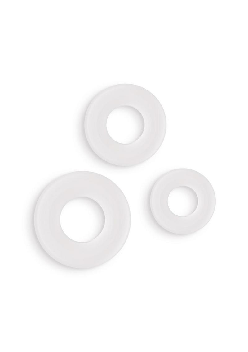 Firefly Bubble Ring Glow in The Dark Cock Ring Set (3 pieces) - White