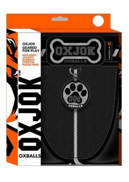 Dog Pack Pup Taggers 7-Tag Dog Jock - Black/Silver - XLarge